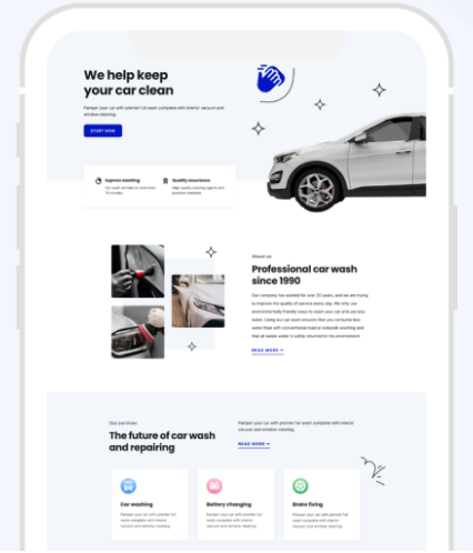 Car wash mobile app preview